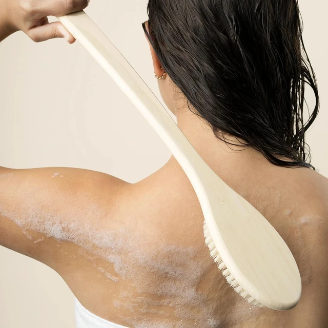 Alt view image 4 of 7 - Long-Handled Back Scrubber Bath Bristle Brush for Shower