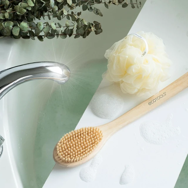 Alt view image 7 of 7 - Long-Handled Back Scrubber Bath Bristle Brush for Shower