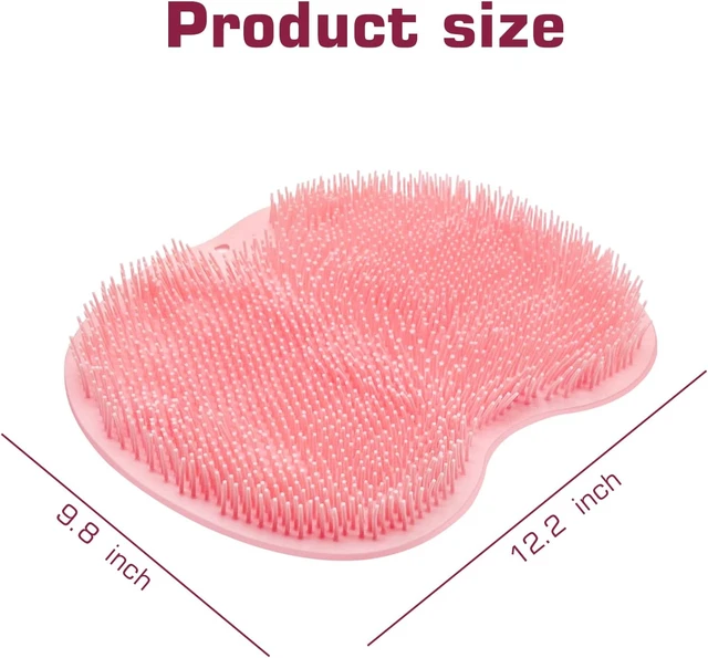 Alt view image 7 of 7 - Back Exfoliating Bath Wash Pad for Men and Women, Wall Mounted Shower Foot Scrubber Mat with Suction Cups