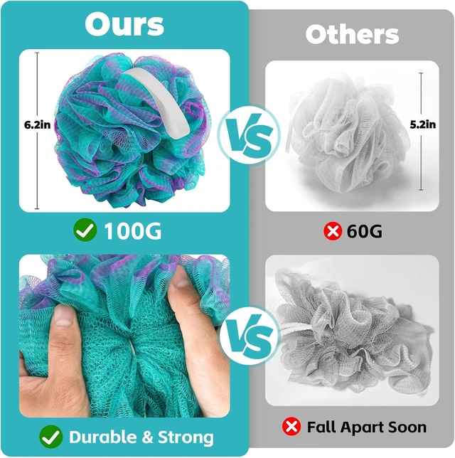 Alt view image 3 of 6 - Large Loofah Bath Sponge Set