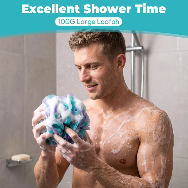 Alt view image 4 of 6 - Large Loofah Bath Sponge Set