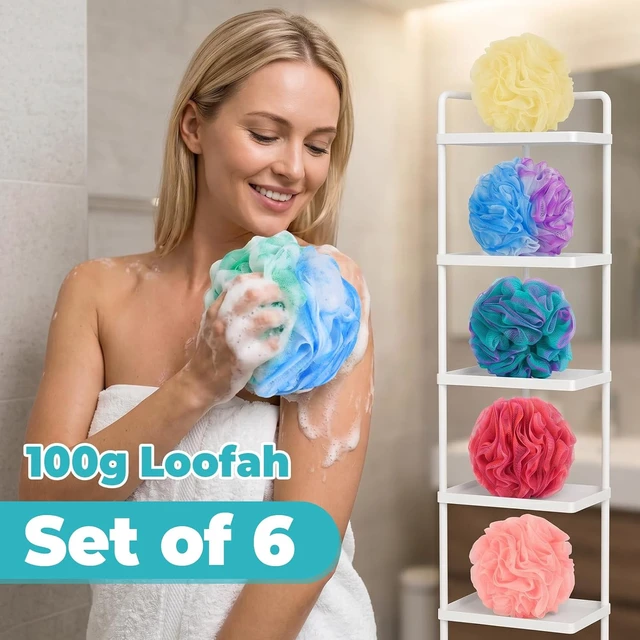 Alt view image 6 of 6 - Large Loofah Bath Sponge Set