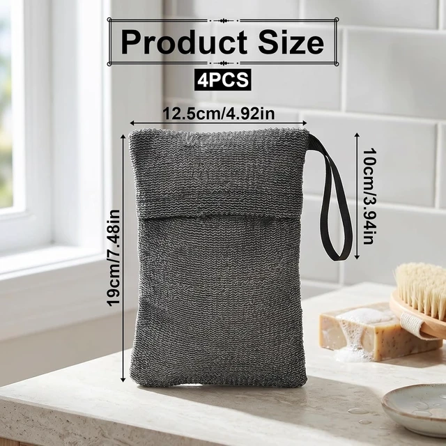 Alt view image 2 of 7 - 4 Pack Exfoliating Mesh Soap Saver Bags
