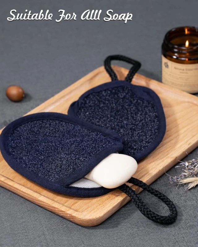 Alt view image 7 of 7 - Loofah Pouch for Bar Soap in Shower, Exfoliating Mesh Soap Saver Bag with Wrist Strap