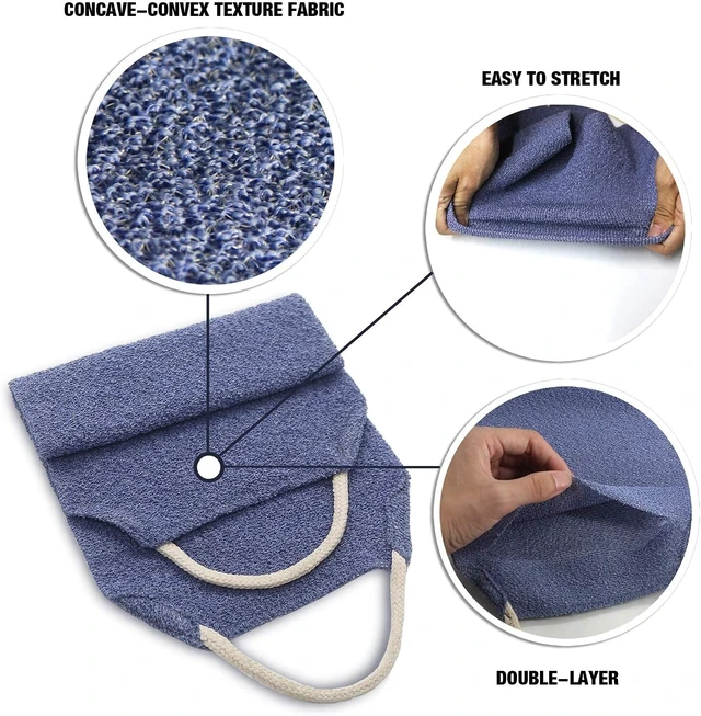 Alt view image 3 of 7 - Stretchable Loofah Bath Brush for Deep Cleaning Hard-to-Reach Areas, Extended Reach Exfoliating Body Wash Tool for Men & Women, Long Handle Shower Back Scrubber