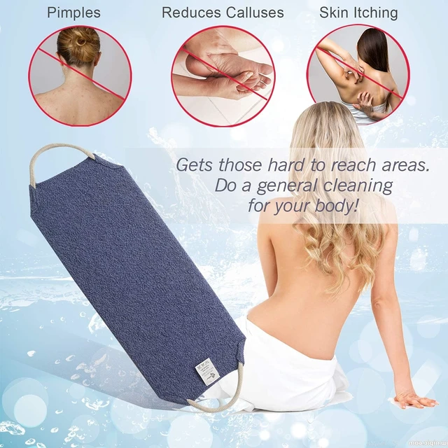 Alt view image 5 of 7 - Stretchable Loofah Bath Brush for Deep Cleaning Hard-to-Reach Areas, Extended Reach Exfoliating Body Wash Tool for Men & Women, Long Handle Shower Back Scrubber