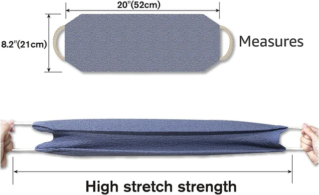 Alt view image 6 of 7 - Stretchable Loofah Bath Brush for Deep Cleaning Hard-to-Reach Areas, Extended Reach Exfoliating Body Wash Tool for Men & Women, Long Handle Shower Back Scrubber