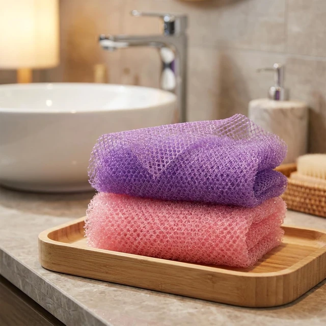 Alt view image 5 of 7 - African Net Sponge Authentic Exfoliating Body Scrubber Mesh