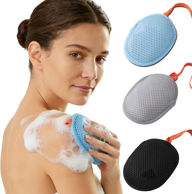 Main image of Foaming Net Pouch for Shower & Bath, Exfoliating Mesh Soap Saver Bag for Bar Soap