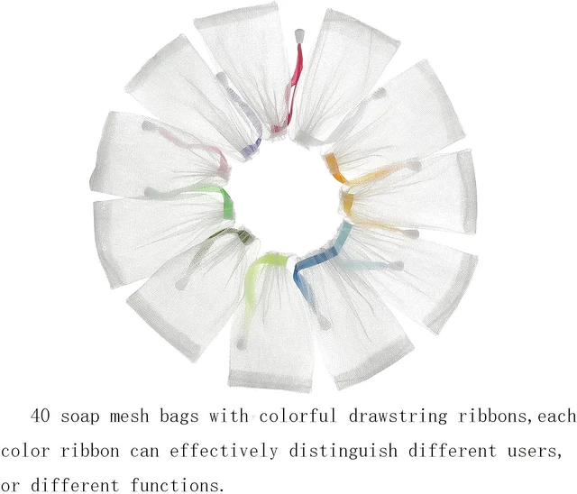 Alt view image 3 of 5 - Exfoliating Soap Mesh Bag with Transparent Spring Cord Plastic Lock