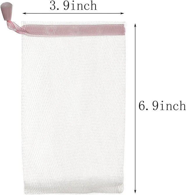 Alt view image 2 of 5 - Exfoliating Soap Mesh Bag with Transparent Spring Cord Plastic Lock