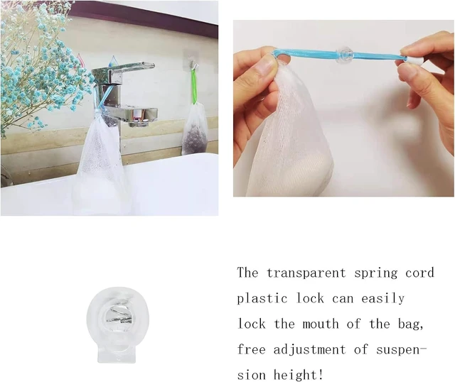 Alt view image 5 of 5 - Exfoliating Soap Mesh Bag with Transparent Spring Cord Plastic Lock