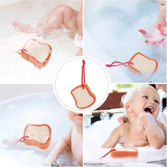 Alt view image 7 of 7 - Cute Bread Shaped Baby Bath Loofah Sponge Soft Toddler Shower Cleaner for Daily Use