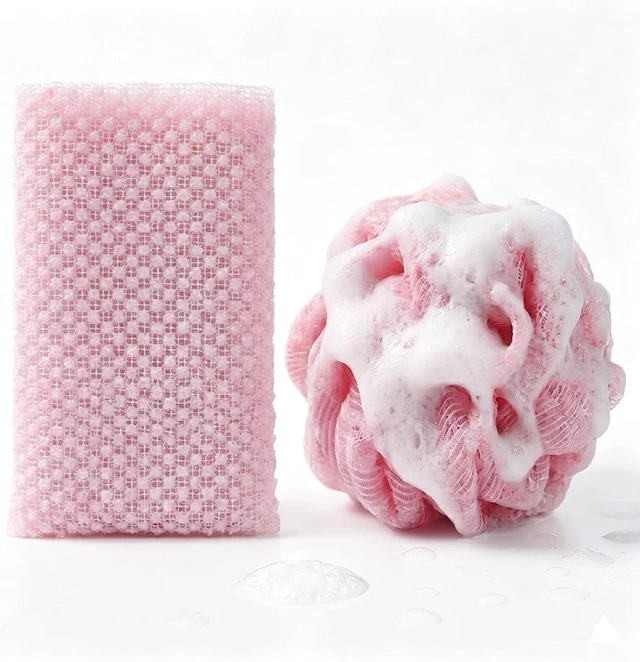 Main image of African Net Sponge - Long Exfoliating Body Scrubber for Shower - Fast-Drying Nylon Mesh Wash Net & Sapo Sponge for Back Scrubbing & Smoother Skin