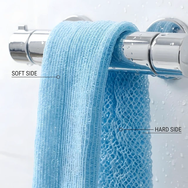 Alt view image 4 of 6 - African Net Sponge - Long Exfoliating Body Scrubber for Shower - Fast-Drying Nylon Mesh Wash Net & Sapo Sponge for Back Scrubbing & Smoother Skin