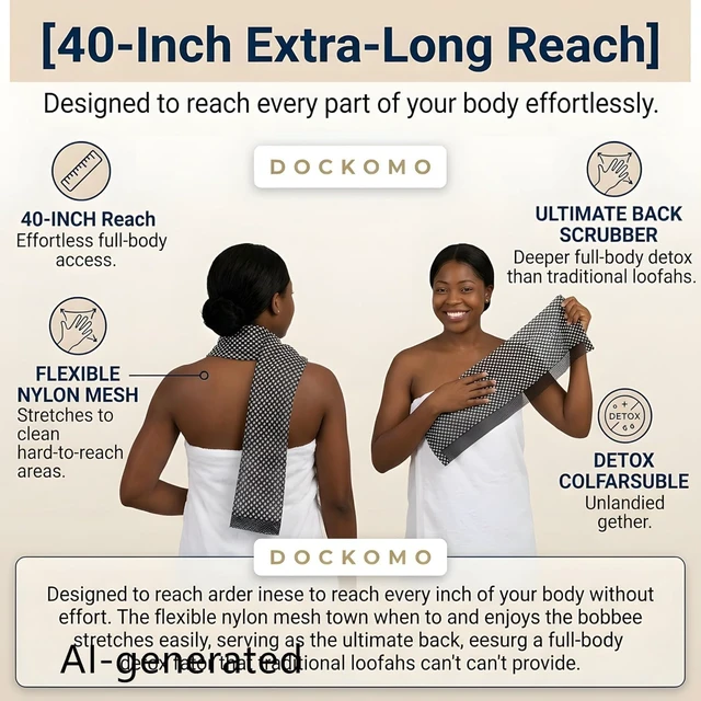 Alt view image 5 of 6 - African Net Sponge - Long Exfoliating Body Scrubber for Shower - Fast-Drying Nylon Mesh Wash Net & Sapo Sponge for Back Scrubbing & Smoother Skin