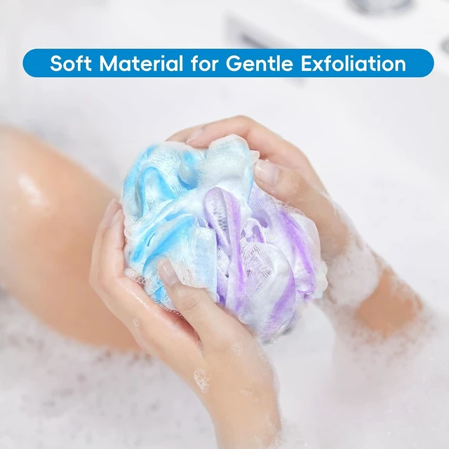 Alt view image 7 of 7 - Set of 4 Large Soft Natural Loofah Bath Sponges Thick Body Wash Puffs for Showering