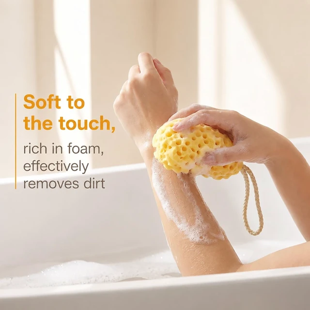 Alt view image 6 of 7 - Large Bath Sponge Set for Men and Women
