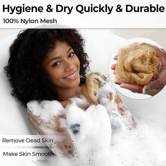 Alt view image 4 of 6 - Genuine African Exfoliating Net Sponge - Body Scrubber Washcloth for Back & Shower - Bath Loofah Essentials for Women