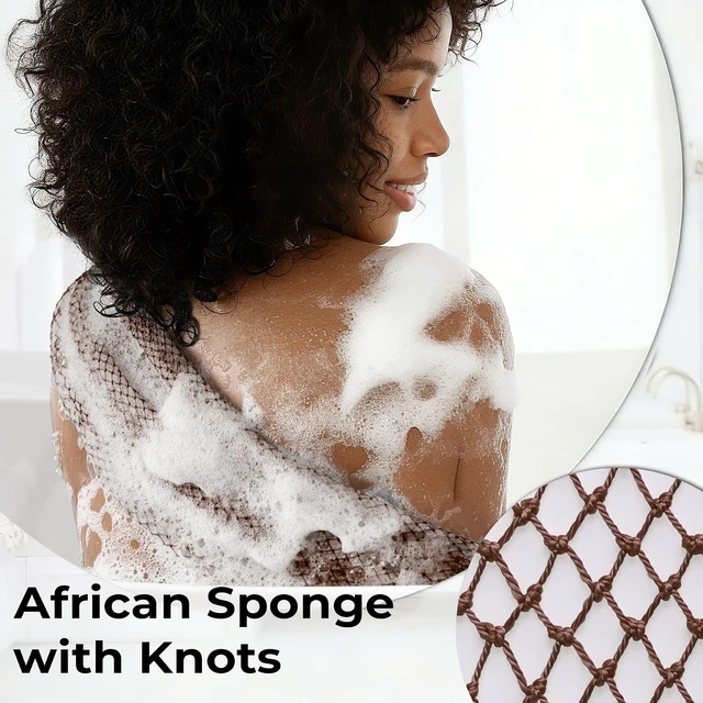 Alt view image 5 of 6 - Genuine African Exfoliating Net Sponge - Body Scrubber Washcloth for Back & Shower - Bath Loofah Essentials for Women