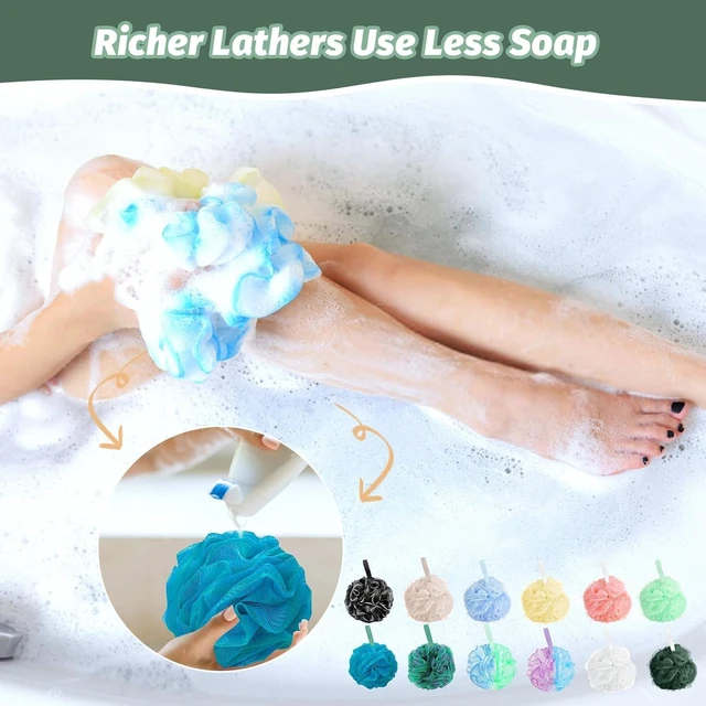 Alt view image 5 of 6 - Unisex, Body Scrubber for Shower & Bath, Natural Loofah Sponge Set