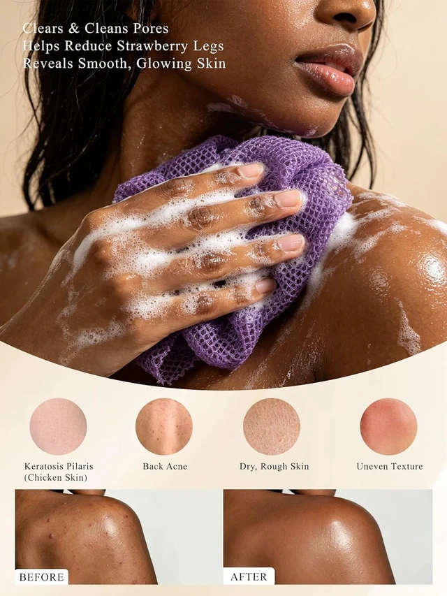 Alt view image 4 of 7 - African Exfoliating Body Net Sponge Set