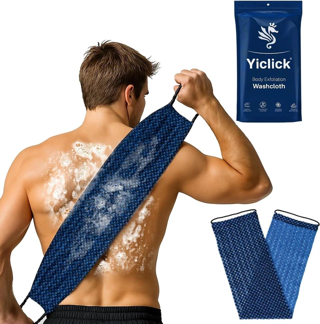 Main image of Back Cleaning Lufa Sponge Cloth for Shower Bath Use, Double-Sided Exfoliating Body Scrubber Towel