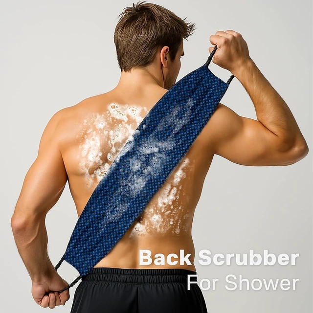 Alt view image 3 of 7 - Back Cleaning Lufa Sponge Cloth for Shower Bath Use, Double-Sided Exfoliating Body Scrubber Towel
