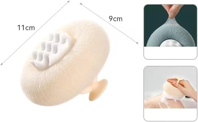 Alt view image 2 of 7 - Bathing Accessories, Bath Loofah Sponge for Women and Men, Sunflower Exfoliating Body Scrubber, Blue Suction Cup Soft Bath Ball