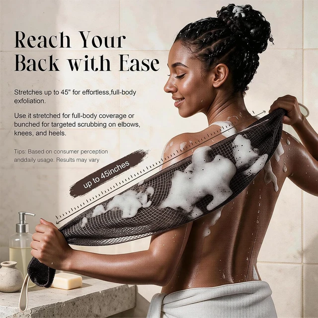 Alt view image 2 of 7 - Exfoliating Body Scrubber Loofah, African Net Sponge Set