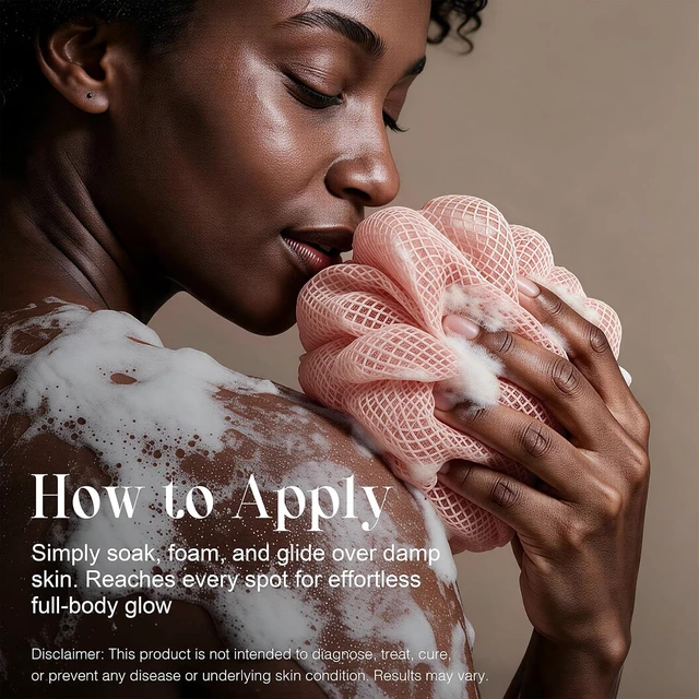 Alt view image 4 of 7 - Exfoliating Body Scrubber Loofah, African Net Sponge Set