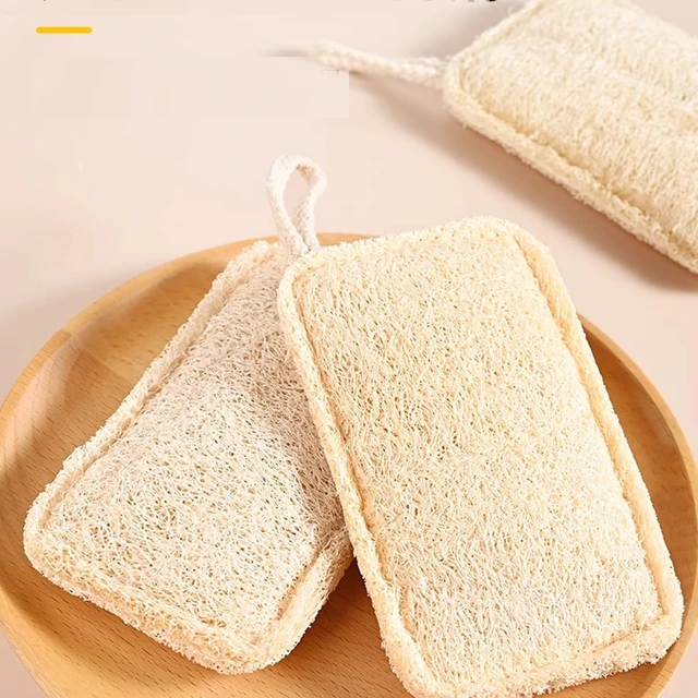 Alt view image 5 of 6 - Eco Friendly Plant Fiber Loofah Dish Scrubber Set Natural Biodegradable Kitchen Cleaning Sponges Non Scratch Compostable