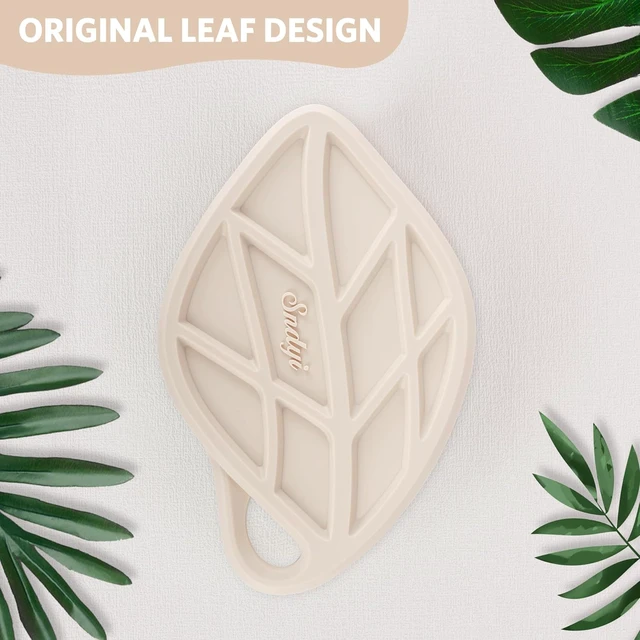 Alt view image 6 of 7 - Leaf Shaped Loofah with Lathering Bristles, Gentle Exfoliating Shower Brush for Sensitive Skin, Silicone Body Scrubber