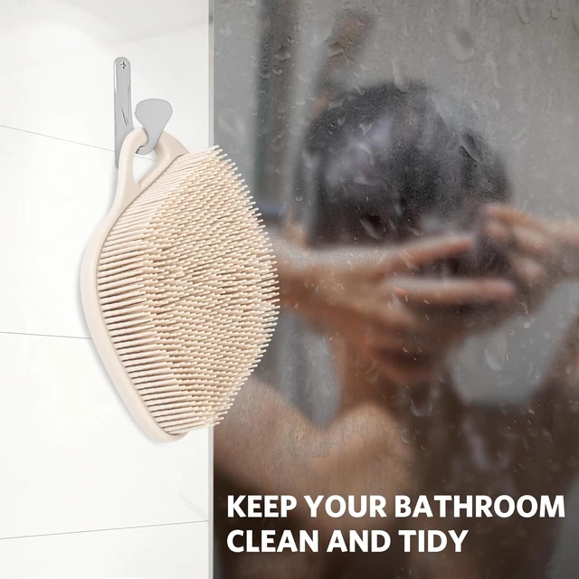 Alt view image 7 of 7 - Leaf Shaped Loofah with Lathering Bristles, Gentle Exfoliating Shower Brush for Sensitive Skin, Silicone Body Scrubber