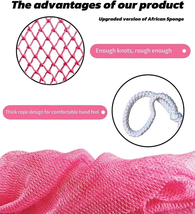 Alt view image 3 of 7 - Authentic African Net Sponge Exfoliating Bath Loofah Back Scrubber for Shower