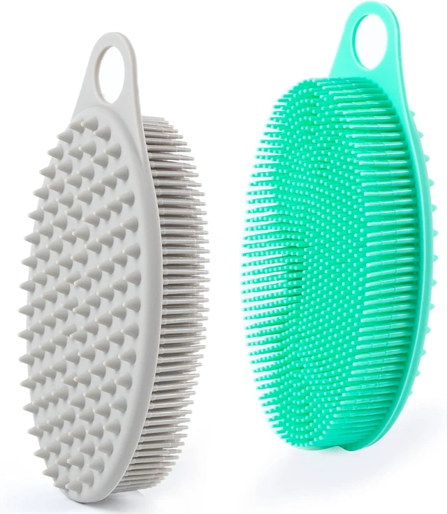 Alt view image 2 of 7 - High Foam, Easy Clean, Dual-Purpose Shower Massager & Body Brush, Soft Exfoliating Loofah for Sensitive Skin, Silicone Body Scrubber Set