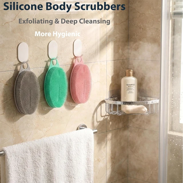 Alt view image 3 of 7 - High Foam, Easy Clean, Dual-Purpose Shower Massager & Body Brush, Soft Exfoliating Loofah for Sensitive Skin, Silicone Body Scrubber Set