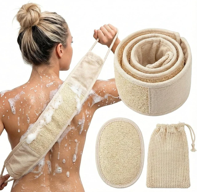 Main image of Natural Loofah Body Scrubber & Shower Exfoliator Set