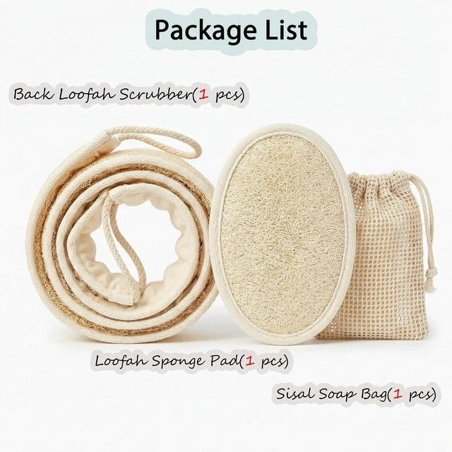 Alt view image 2 of 7 - Natural Loofah Body Scrubber & Shower Exfoliator Set