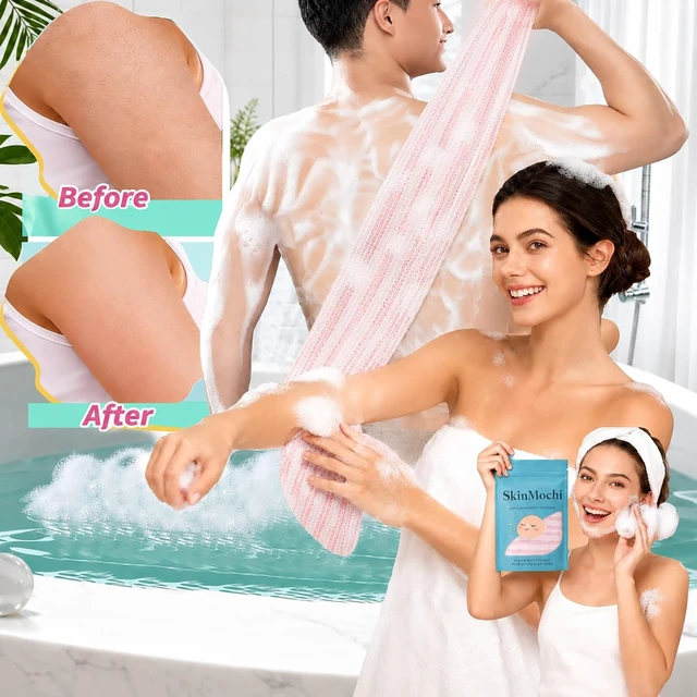 Alt view image 2 of 6 - Gentle Exfoliating Shower Towel for Men & Women, Long Body Back Scrubbing Washcloth