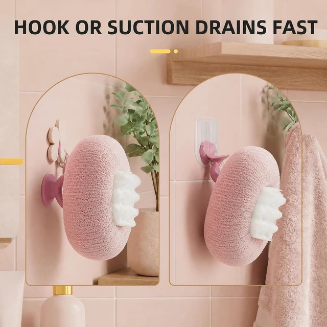 Alt view image 4 of 6 - Super Soft Sunflower Suction Cup Bath Sponge Ball for Body Cleaning