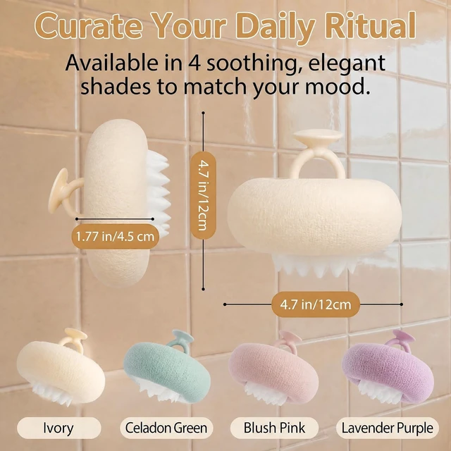 Alt view image 6 of 6 - Super Soft Sunflower Suction Cup Bath Sponge Ball for Body Cleaning