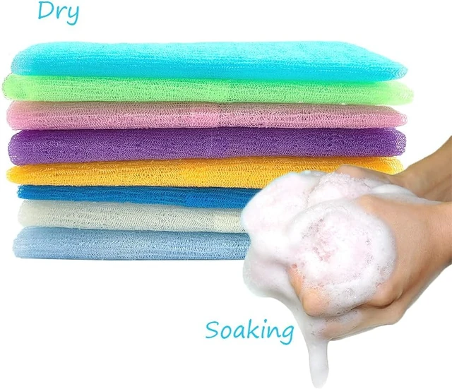 Alt view image 2 of 7 - Nylon Exfoliating Body Scrubber Loofah Washcloth Set for Men and Women