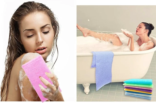 Alt view image 5 of 7 - Nylon Exfoliating Body Scrubber Loofah Washcloth Set for Men and Women