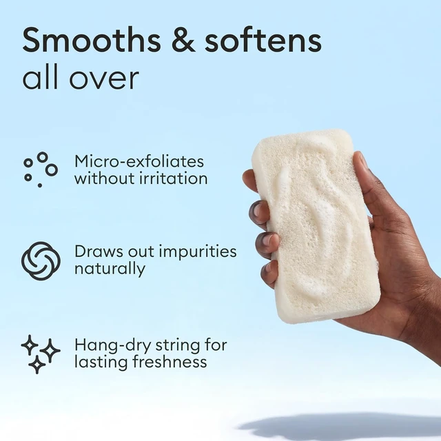 Alt view image 3 of 7 - Plant-Based Exfoliating Sponge, Natural Konjac Body Scrubber