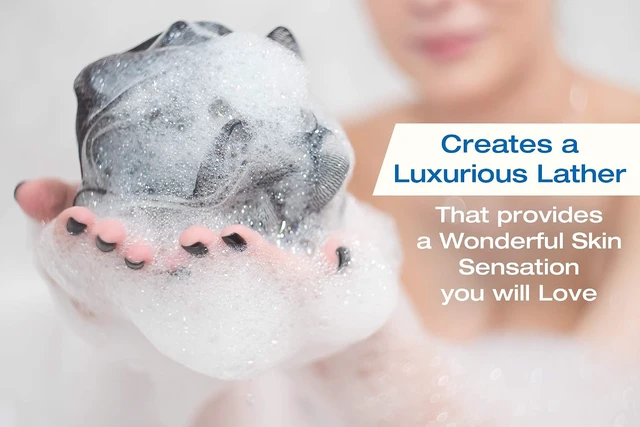 Alt view image 4 of 7 - Removes Oil & Dirt for Smooth Skin, Charcoal Exfoliating Bath Sponge Set - Deep Cleansing Body Scrubber for Men and Women