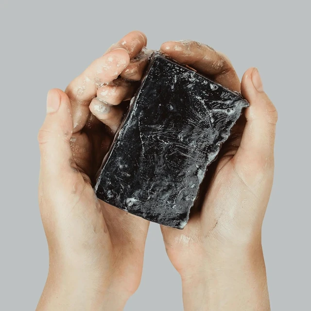 Alt view image 5 of 7 - Body Massage & Exfoliation with Mini Soap Bar Included, T.Taio Charcoal Sponge Soap for Bath Shower Scrubbing