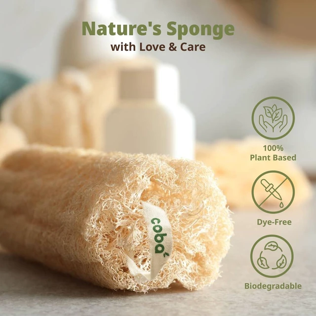 Alt view image 7 of 7 - Organic Luffa Body Exfoliator with Handles - Plant-Based Eco Shower Sponge for Deep Cleaning