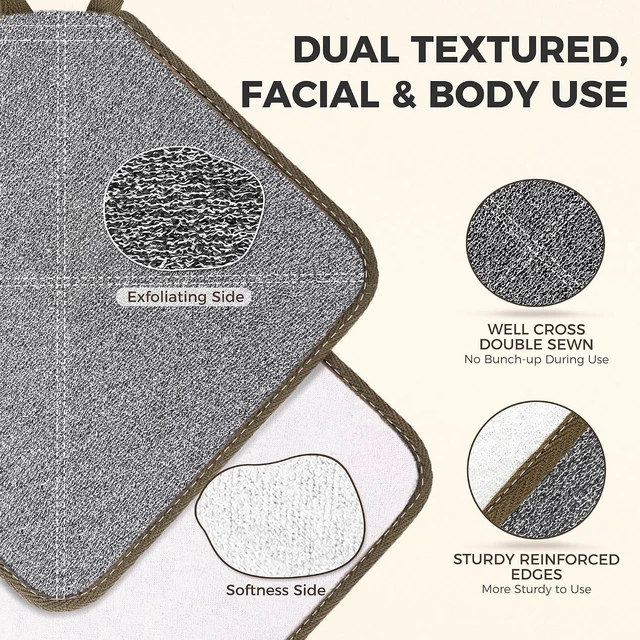 Alt view image 3 of 7 - Facial and Body Deep Cleansing Exfoliating Towel Set