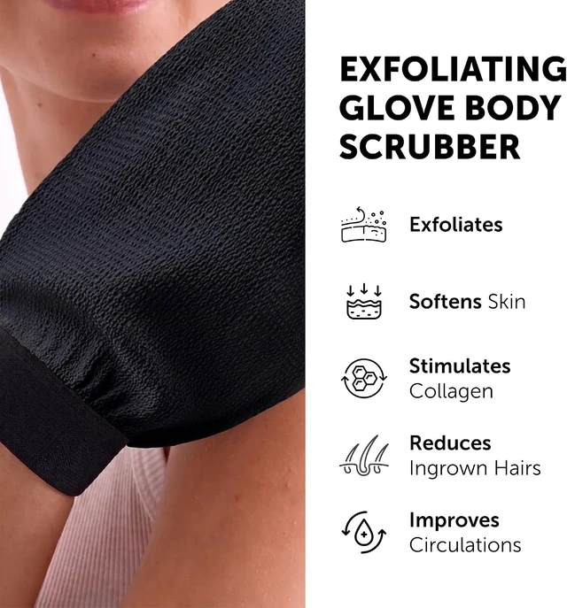 Alt view image 3 of 7 - Pair, Exfoliating Glove Body Scrubber Mitt for Shower